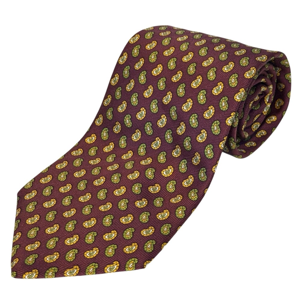 Brooks‎ Brothers Men's Paisley Neck Tie Stain Resistant Silk Made in USA 3,5x60